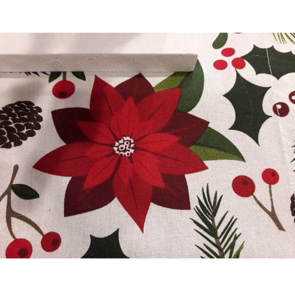 Christmas Table Runner Red Holiday Decorative Cloth Poinsettia Decor Decoration - Picture 10 of 10